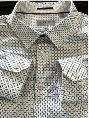 TED BAKER London 7 XXL Merci Dress Shirt Diamond Print